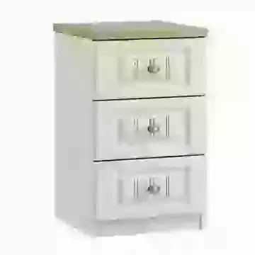 Oak Top Classic 3 Drawer 15" Bedside Chest Grey, Cream, White